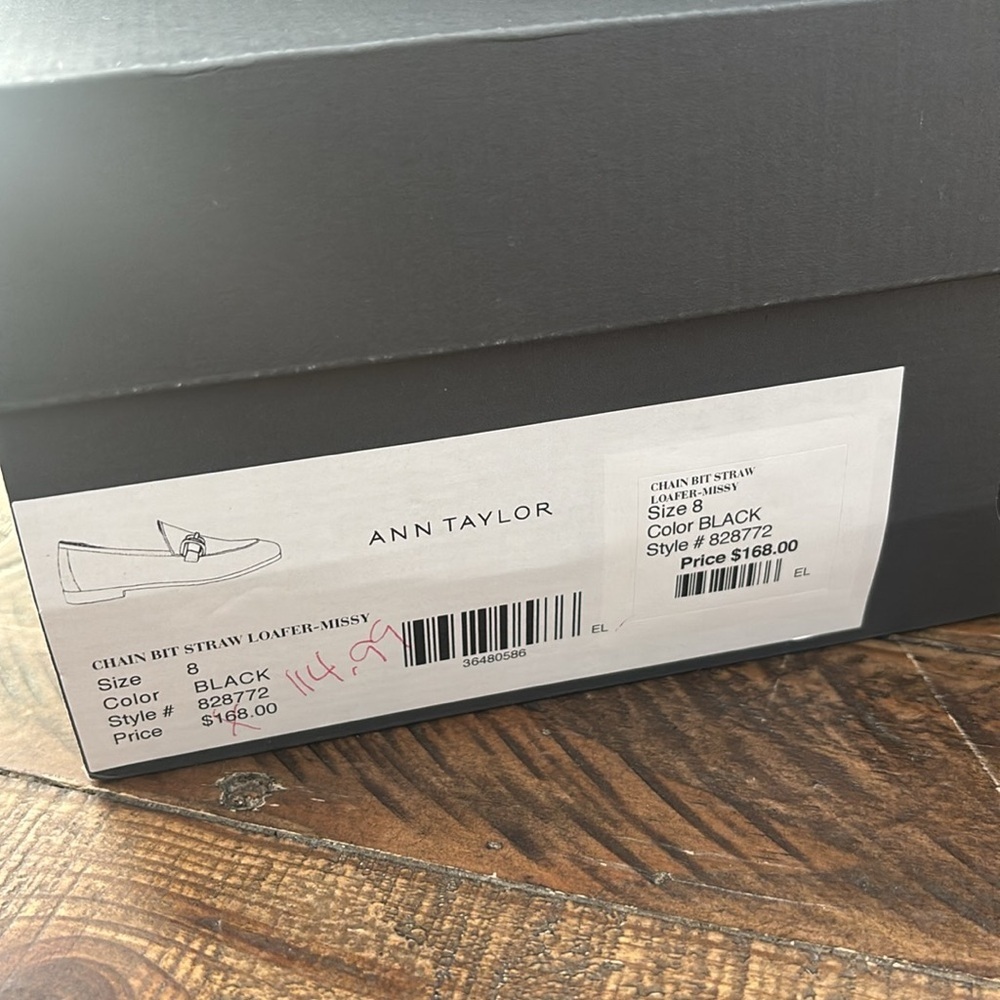 Ann Taylor NWT Chain Bit Straw Loafer-Size 8 - Picture 9 of 16